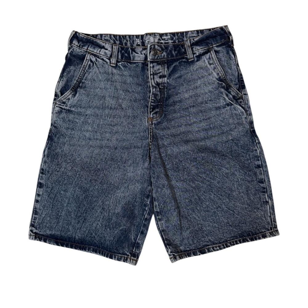 Baggy navy denim shorts size
